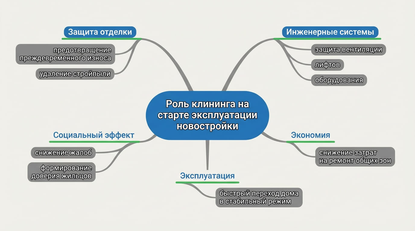 роль клининга на старте эксплуатации